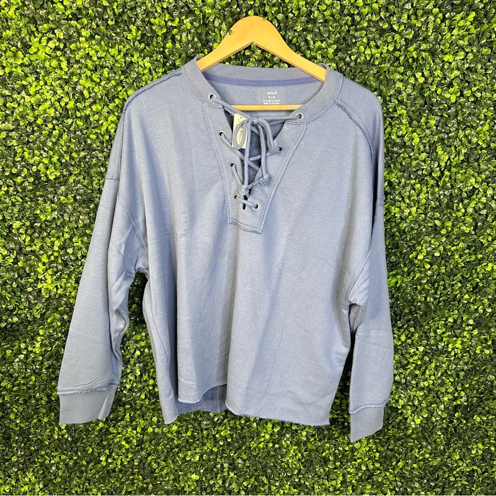 Aerie periwinkle long sleeve pull over nwt‎ oversizedd